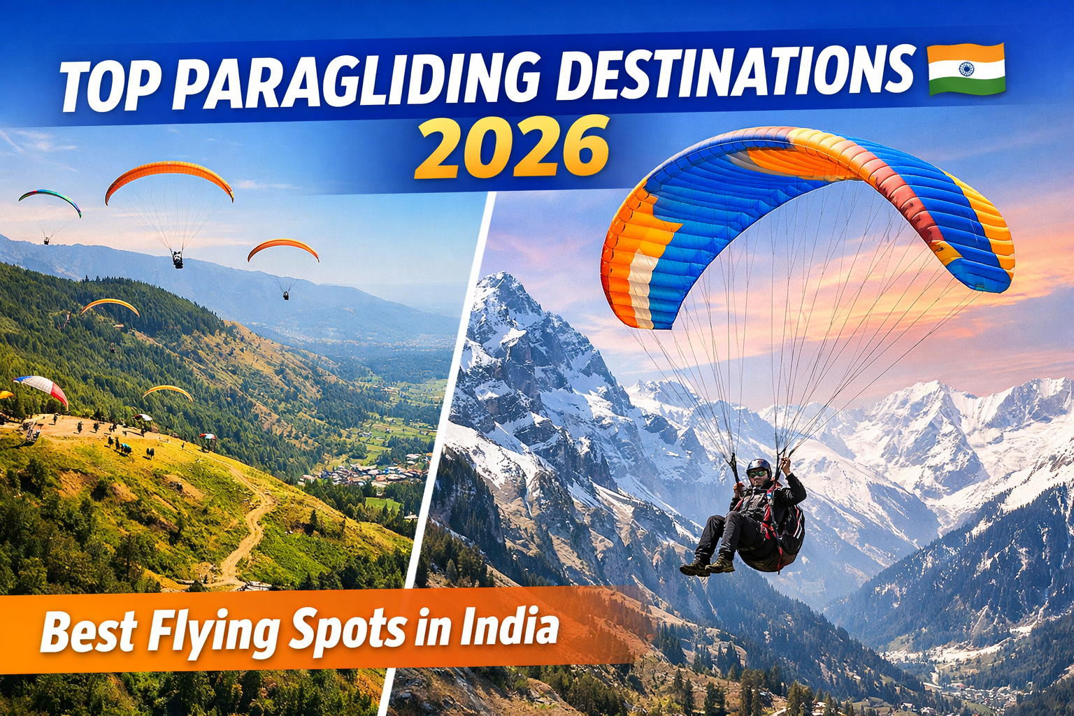 Top Paragliding Destinations in India 2026